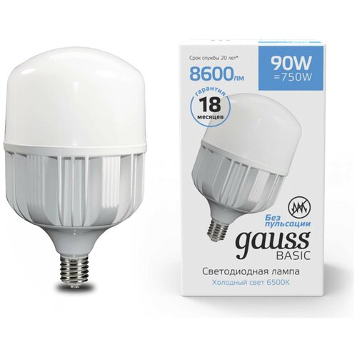 ������ 1040� ����� Gauss Basic T160 AC180-240V 90W 8600lm 6500K E40 LED 1/6