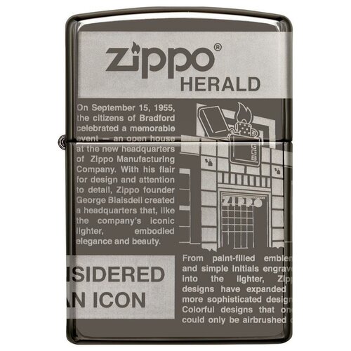  6660    ZIPPO Classic 49049 Newsprint Design   Black Ice - 