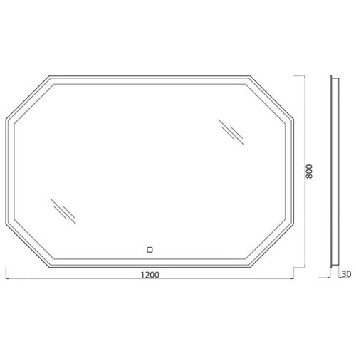  12590  BelBagno SPC-OTT-1200-800-LED-TCH