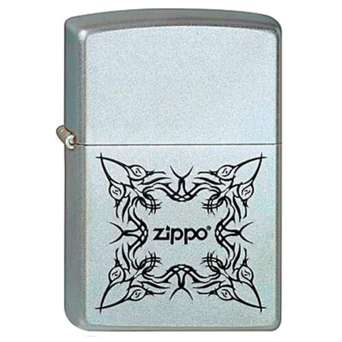  4090  Zippo 205  Tattoo Design Satin Chrome