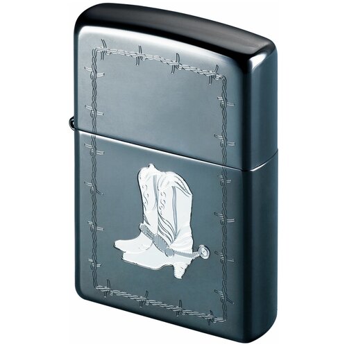  4980   ZIPPO Silver Boots Black Ice