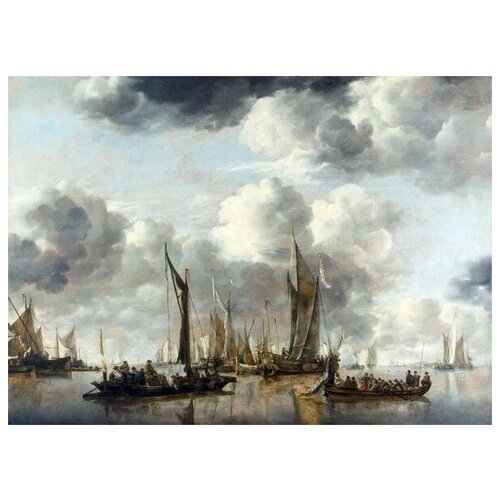  1270      (A Shipping Scene with a Dutch Yacht firing a Salute)   42. x 30.