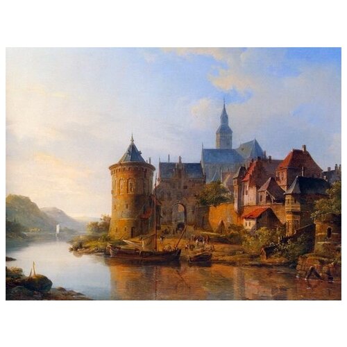  1800         ( A View of a Town along the Rhine)   53. x 40.