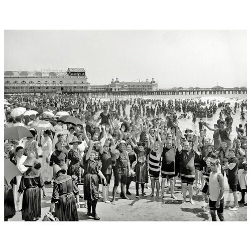  2360        1910  (Beach in Atlantic City in 1910) 1 63. x 50.